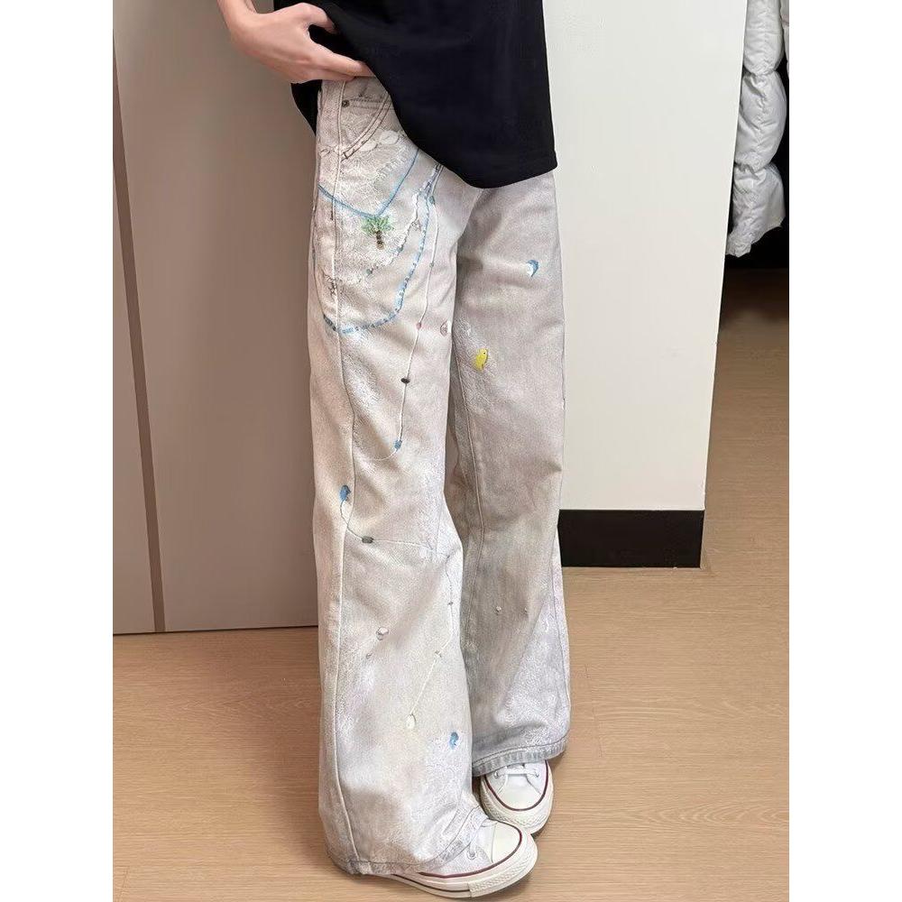 港风潮男夏季新款个性牛仔裤高街潮流痞帅长裤513CK1543P57，女装牛仔裤，星座513