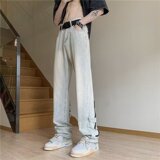 夏季新款拉链牛仔裤男美式复古高街直筒裤513CK045P41，男装牛仔裤，星座513