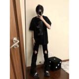 港风潮男夏季新款牛仔裤嘻哈潮高街潮流痞帅长裤513CK348P32，男装牛仔裤，星座513