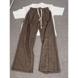 夏季薄款慵懒松弛感裤子直筒宽松垂感休闲裤513CK1570P34，女装休闲裤，星座513