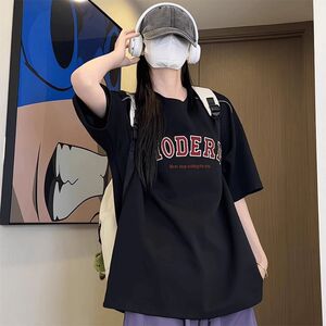 字母刺绣短袖t恤男夏季新款宽松潮牌美式重磅五分袖513DX1450P38图片