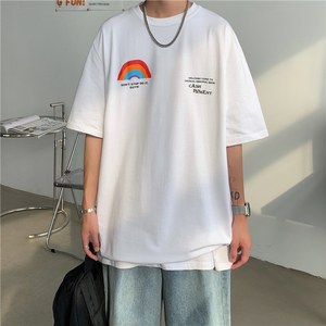 夏季新款情侣时尚潮流圆领百搭休闲青春印花短袖T恤男711 T08 P28图片