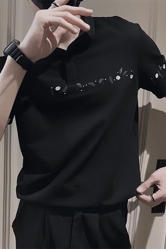 夏季刺绣短袖polo衫男潮牌翻领半袖体恤新夏潮流T恤513PL063P28,男装Polo衫,星座513