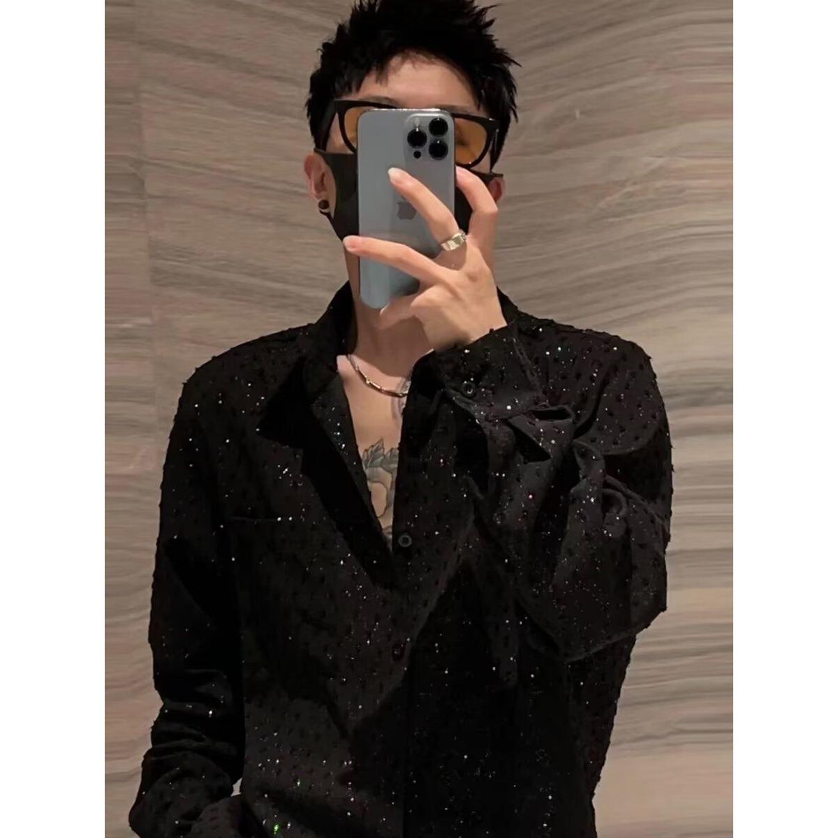 长袖衬衫日系港风宽松衬衣男生夏季潮流百搭休闲外套513CX451P40,男装衬衫,星座513