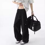 美式褶皱工装裤男夏季薄款速干宽松直筒休闲伞兵裤513CK1559P34，女装休闲裤，星座513