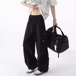 美式褶皱工装裤男夏季薄款速干宽松直筒休闲伞兵裤513CK1559P34图片