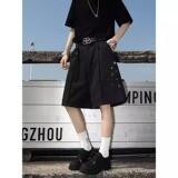 美式嘻哈街头廓形弯刀西装短裤男夏季轻薄透气七分裤513DK220P45，男装西裤，星座513