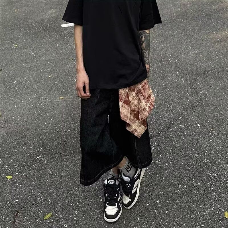港风潮男夏季新款牛仔裤嘻哈潮高街潮流痞帅长裤513DK404P38,男装牛仔裤,星座513