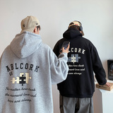 冬季重磅宽松潮牌气泡印花加绒加厚连帽棉衣男514-7MYL6006P65，男装棉衣，星座513