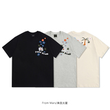 高品质纯棉短袖宽松落肩款白墨印花尺码513DX188P25，男装T恤，星座513
