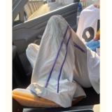 美式速干撞色拉链休闲裤男女夏季多巴胺阔腿裤休闲裤513CK1330P40，男装休闲裤，星座513