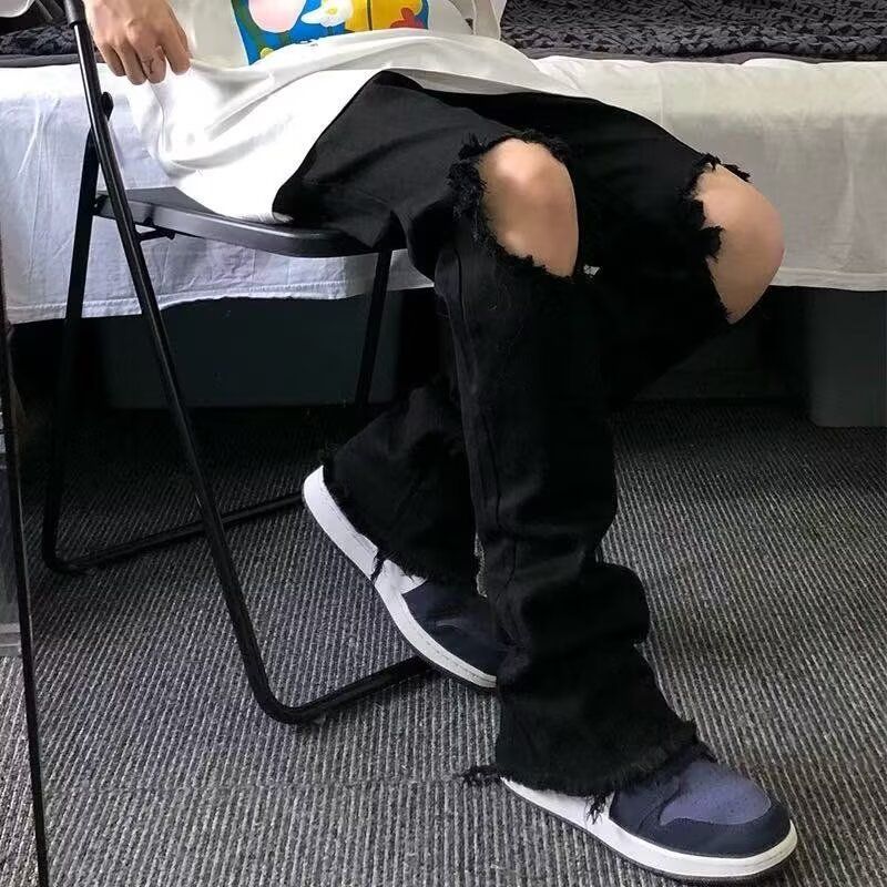 港风潮男夏季新款牛仔裤嘻哈潮高街潮流痞帅长裤513CK348P32,男装牛仔裤,星座513