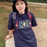 悟空有货美式复古民族风刺绣短袖T恤男小众潮牌宽松情侣体恤潮牌，女装T恤，星座513