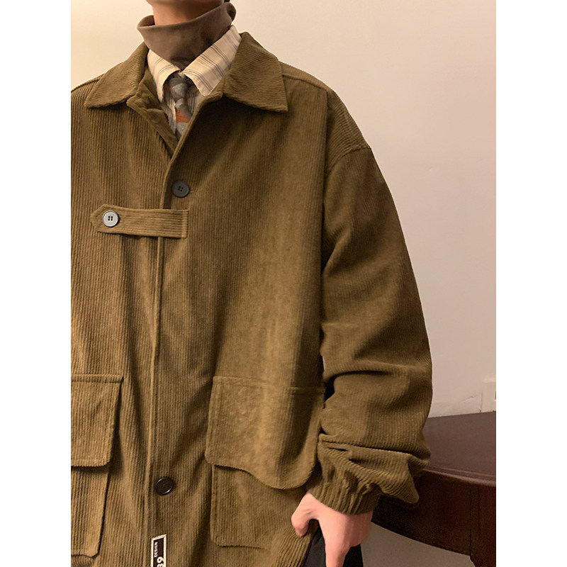 抖音品质日系港风重工灯芯绒大口袋复古外套男514-7DX2342P88,男装夹克,星座513