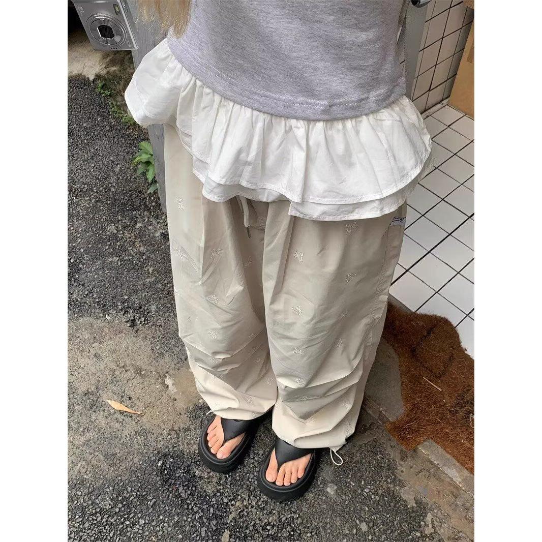 新宽松休闲男韩版潮流百搭夏季薄款坠感阔腿拖地裤513CK1002P45,男装休闲裤,星座513