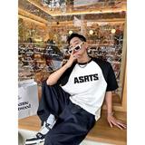 新潮牌夏季插肩t恤高级感短袖男款美式高街潮513DX461P32，男装T恤，星座513