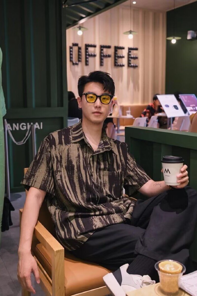 高级感痞帅泼墨短袖衬衫男夏薄款潮牌韩版衬衣513DX413P29,男装T恤,星座513