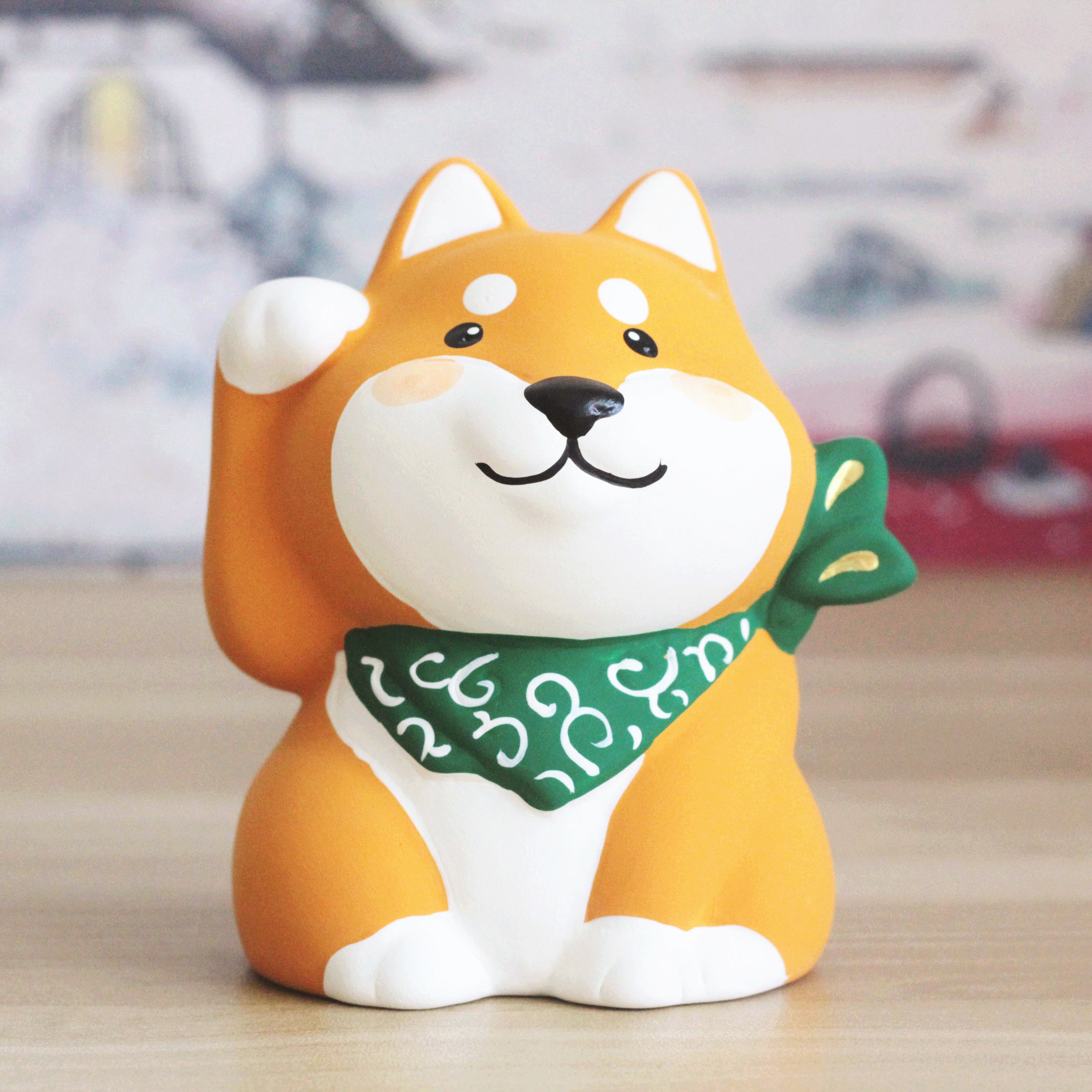 招手柴犬日本原装进口龙虎作摆件家居饰品创意汽车办公桌朋友礼物