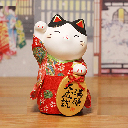 日本车载陶瓷招财猫陶瓷可爱