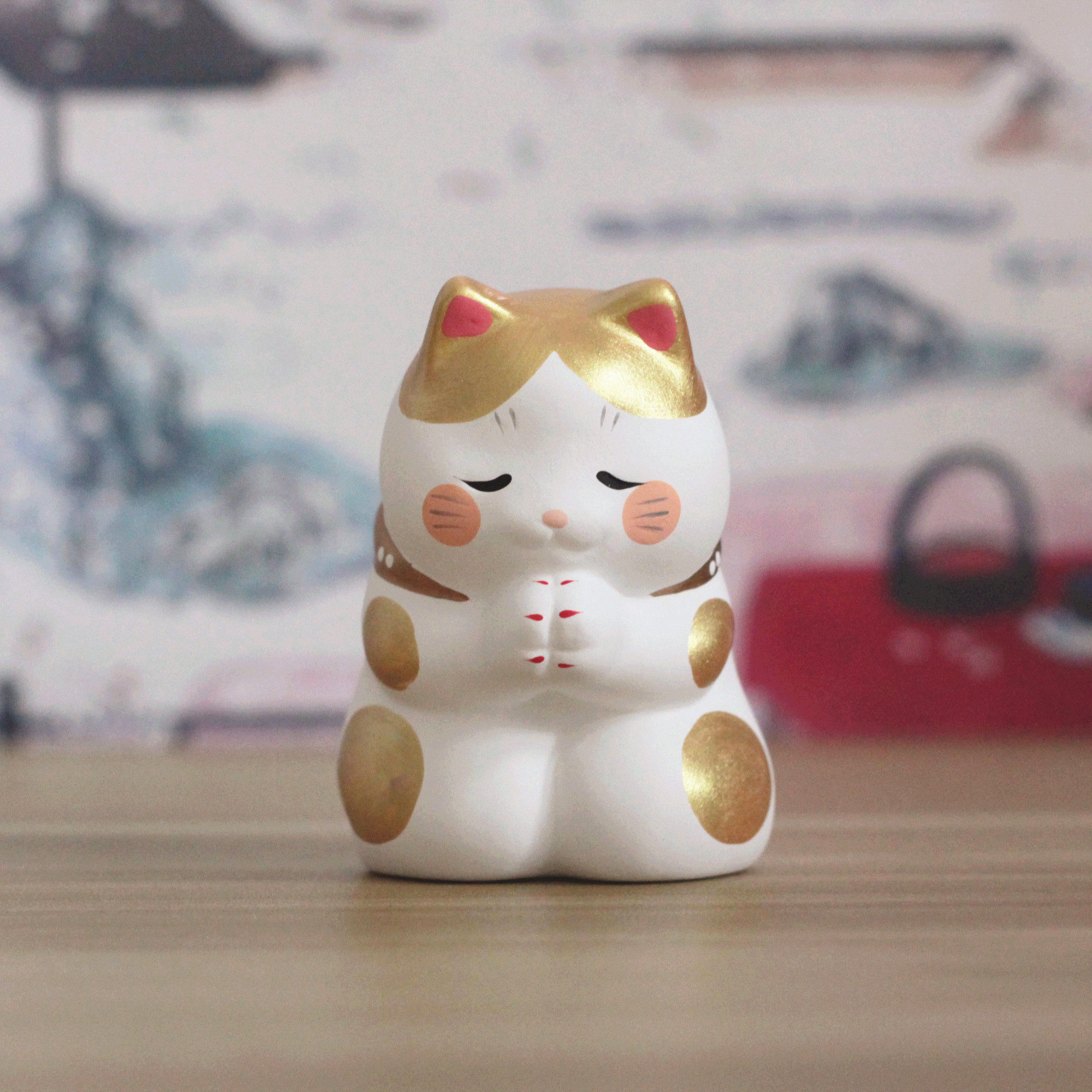 日本进口龙虎作愿望祈祷装饰猫迈克生日礼物车载摆件办公桌装饰品