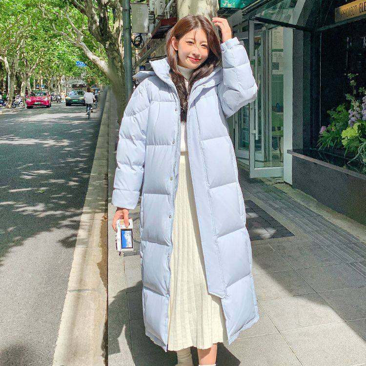 白鸭绒2025韩版宽松羽绒服过膝长款女冬新款连帽加厚外套现货款,女装/女士精品,棉衣/棉服,淘宝优惠券,粉丝福利购,淘宝优惠卷