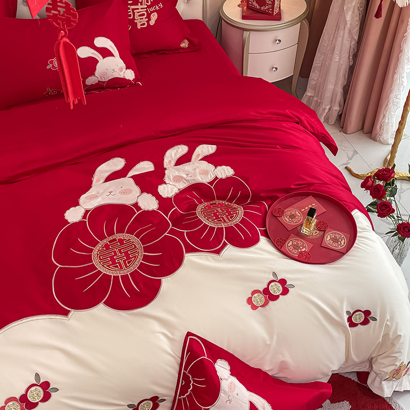 小兔吉祥120s长绒棉四件套