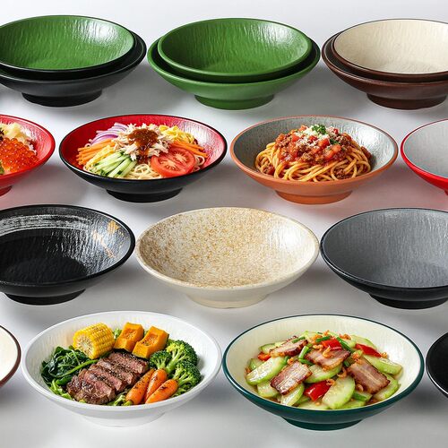 米线麻辣烫面馆专用碗餐饮拌面碗密胺餐具斗笠面碗商用拉面汤粉碗