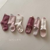 宝宝地板袜松口无骨加厚保暖柔软室内防滑男女童婴儿学步中筒棉袜