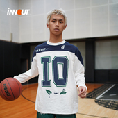 INNOUT LAB美式 复古街头冰球服纯棉宽松运动秋冬3M反光印花卫衣男