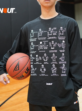 INNOUT LAB运动短袖裁判印花tee宽松篮球长袖超正版型圆领潮流T恤