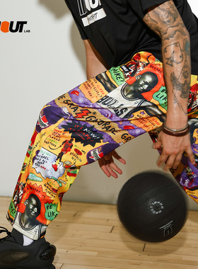 innout2025秋季新款男士休闲舒适潮流裤子居家可外穿涂鸦运动长裤