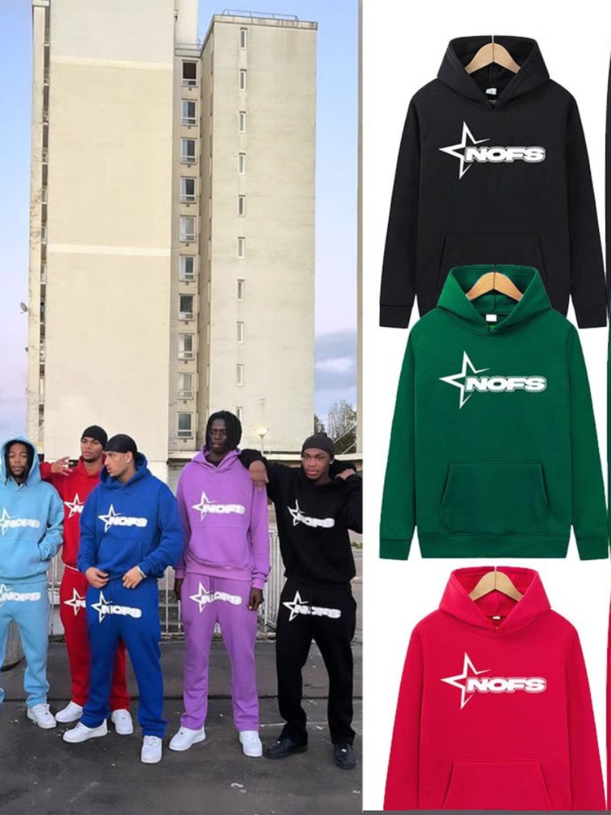 유럽과 미국의 트렌드 2023 Y2K 새로운 NOFS 까마귀 고딕 펑크 록 힙합 스웨트 셔츠 세트 투피스 세트