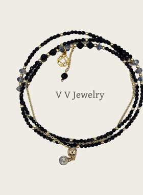 【薇阮珠宝】天然切面蓝砂石多层三圈手链手串手饰项链两用款