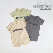 连体衣运动潮牌夏装 薄款 爬爬服 网红洋气哈衣男女宝宝短袖 婴儿夏季