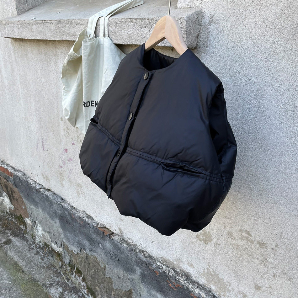 儿童羽绒棉马甲外穿洋气韩版黑色女童宽松小童背心男宝宝秋冬外套图片