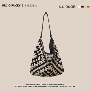 夏季沙滩草编包女2025新手工编织包休闲百搭托特包度假旅游单肩包