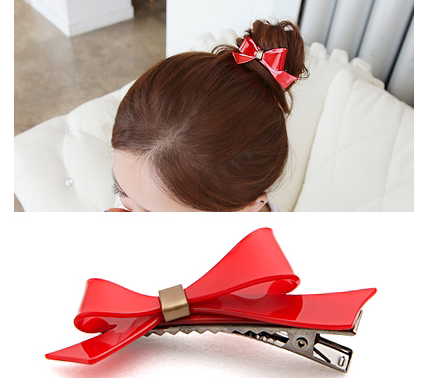 C537韩国进口头饰AngelRena发饰优雅蝴蝶结鸭嘴夹边夹
