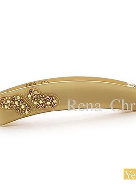 AngelRena韩国进口饰品女款成人马尾双心竖夹香蕉夹 B576