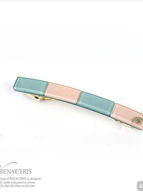 AngelRena韩国进口发饰头饰拼色简约弹簧发夹顶夹C492