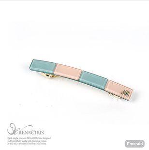 AngelRena韩国进口发饰头饰拼色简约弹簧发夹顶夹C492