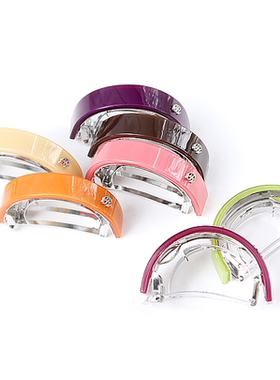 AngelRena韩国进口饰品头饰纯色豹纹拱形发夹顶夹C754