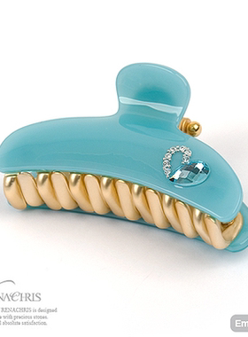 AngelRena韩国进口头饰闪亮小桃心水晶发抓 抓夹 C649