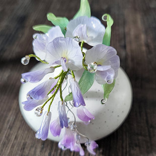 原创【紫藤】国潮古风古典头发饰发簪发夹汉服流苏珍珠仙气步摇