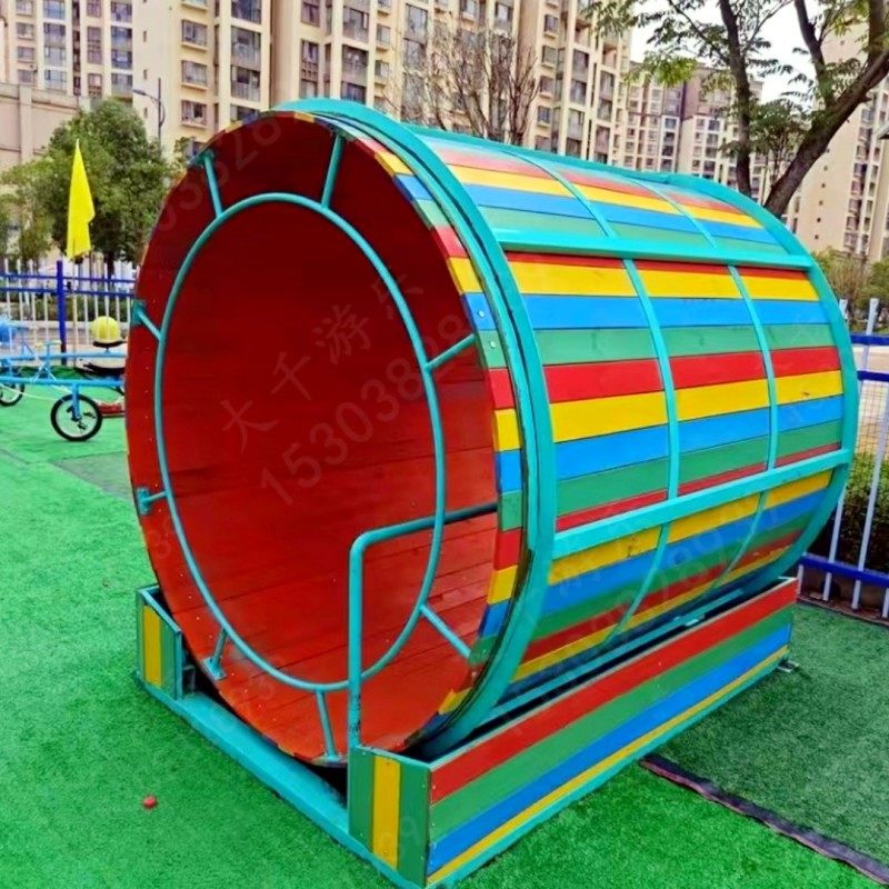 原地滚筒户外景区无动力游乐设备厂家景区农庄游乐场儿童互动设施
