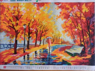 爱优微钻石画砖石贴手工贴钻成品现货烟雨晚秋满钻风景现代简约