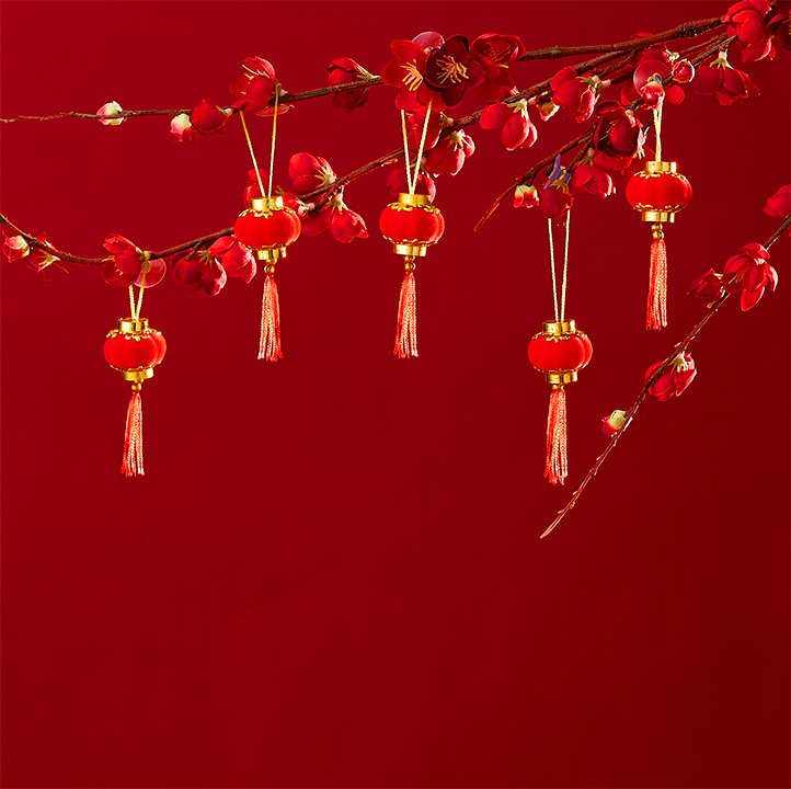 元旦小灯笼挂饰树上春节场景布置
