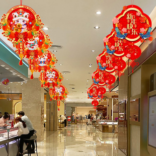 新年贺年挂件挂饰珠宝店铺店里场景布置2025蛇年春节装饰吊旗拉花