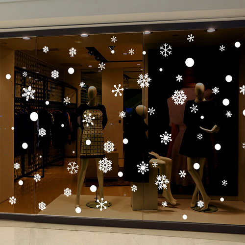 元旦玻璃贴纸圣诞节装饰雪花