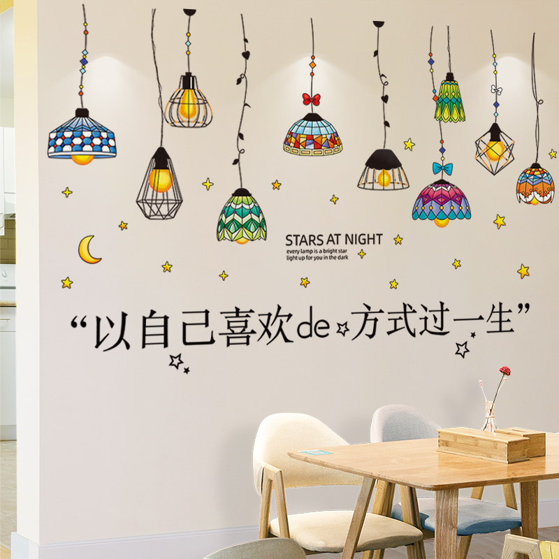 餐厅墙贴背景墙面装饰品贴纸自粘墙纸卧室温馨壁纸客厅房间3D立体