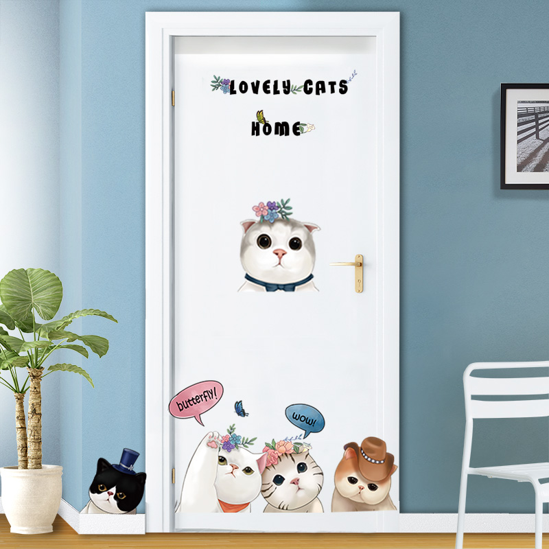 创意卡通贴画儿童房门贴纸上房间柜子装饰衣柜卧室3d立体墙贴自粘图片